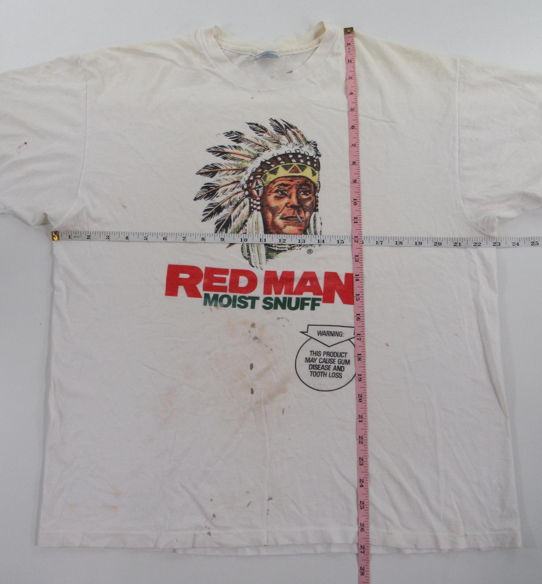 Vintage 80s 90s Red Man Moist Snuff T-shirt Chewing Tobacco Tee