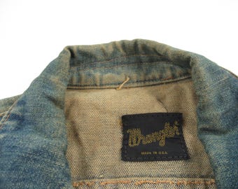 Vintage 60s Wrangler Distressed Denim Jacket Size #VT363 - Etsy
