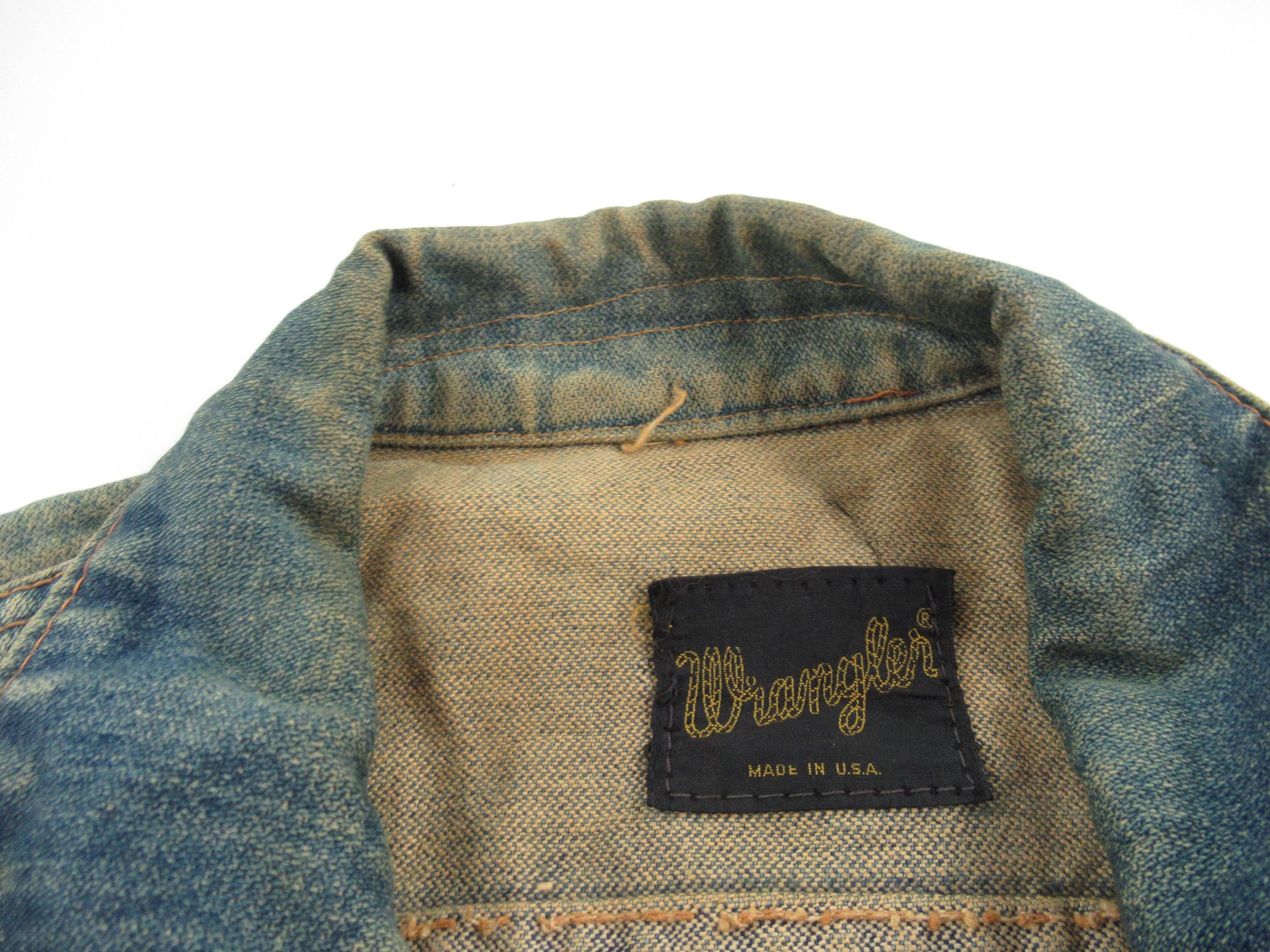 Vintage 60s Wrangler Distressed Denim Jacket Size #VT363 - Etsy