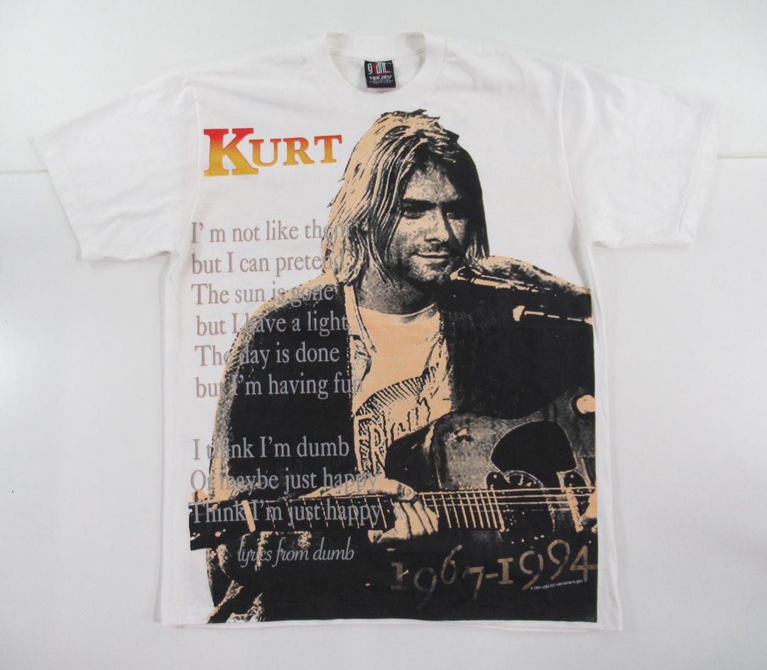 NIRVANA Who killed  Cobain? Tシャツ XL Kurt Cobain Nirvana Who Killed Kurt Cobain - AOP all over