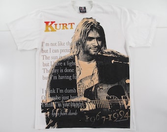 Camiseta con estampado integral de Kurt Cobain Nirvana Live at Last, talla XL, n.º VT167