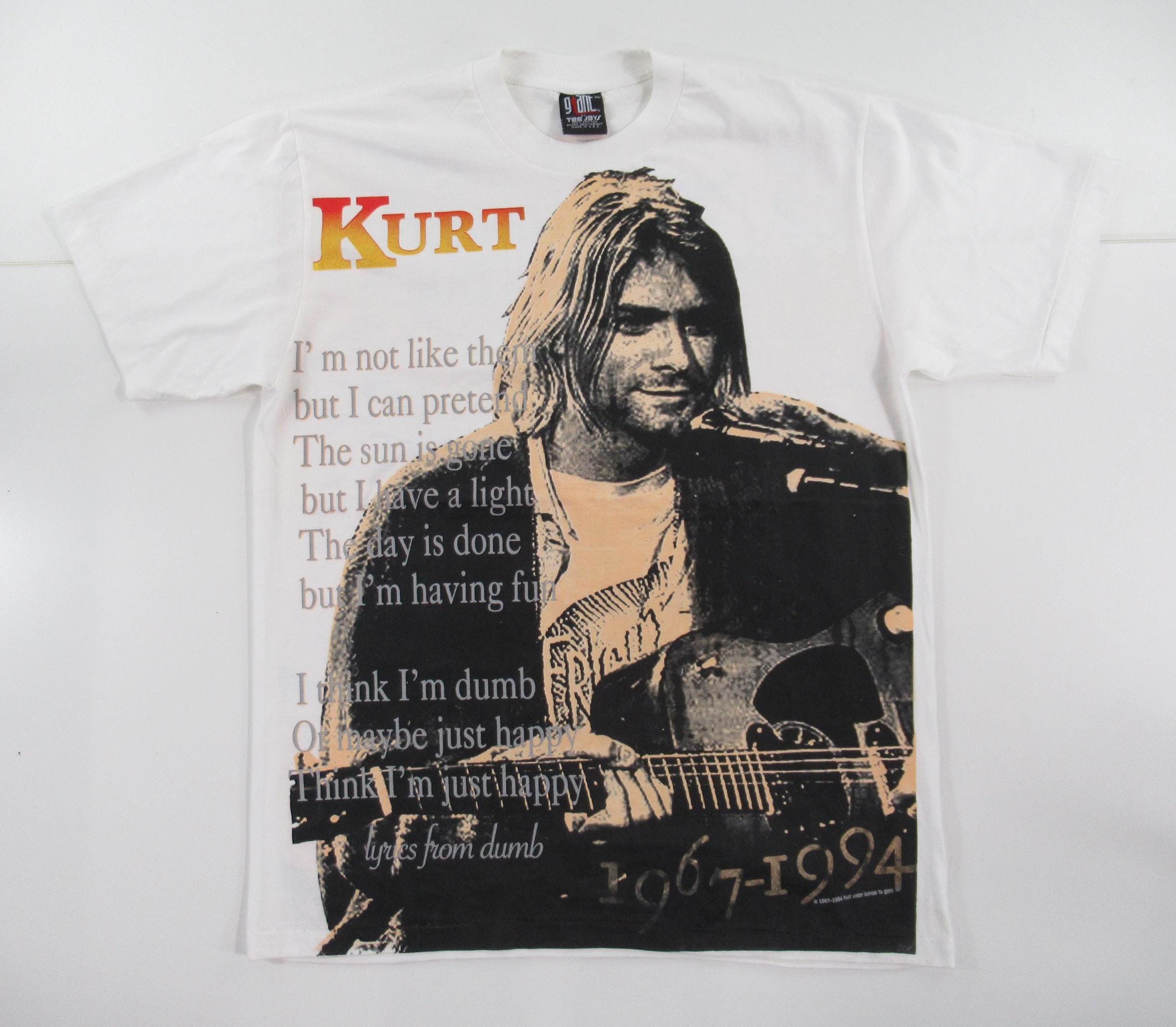 Kurt Cobain Nirvana Live at Last All Over Print T-shirt Size