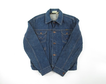 Vintage Wrangler M-159 Cowboy Denim Blue Jean Trucker Jacket Men's
