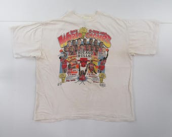 Vintage 1992 Chicago Bulls T-shirt L Back to Back NBA World
