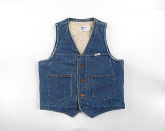 Gilet Vintage FFA Eskridge Kansas Années 70 - Bleu Rare Original