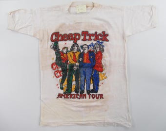 Camiseta vintage de la gira americana "Fantasy Cheap Trick" de 1979, talla L, n.° VT328