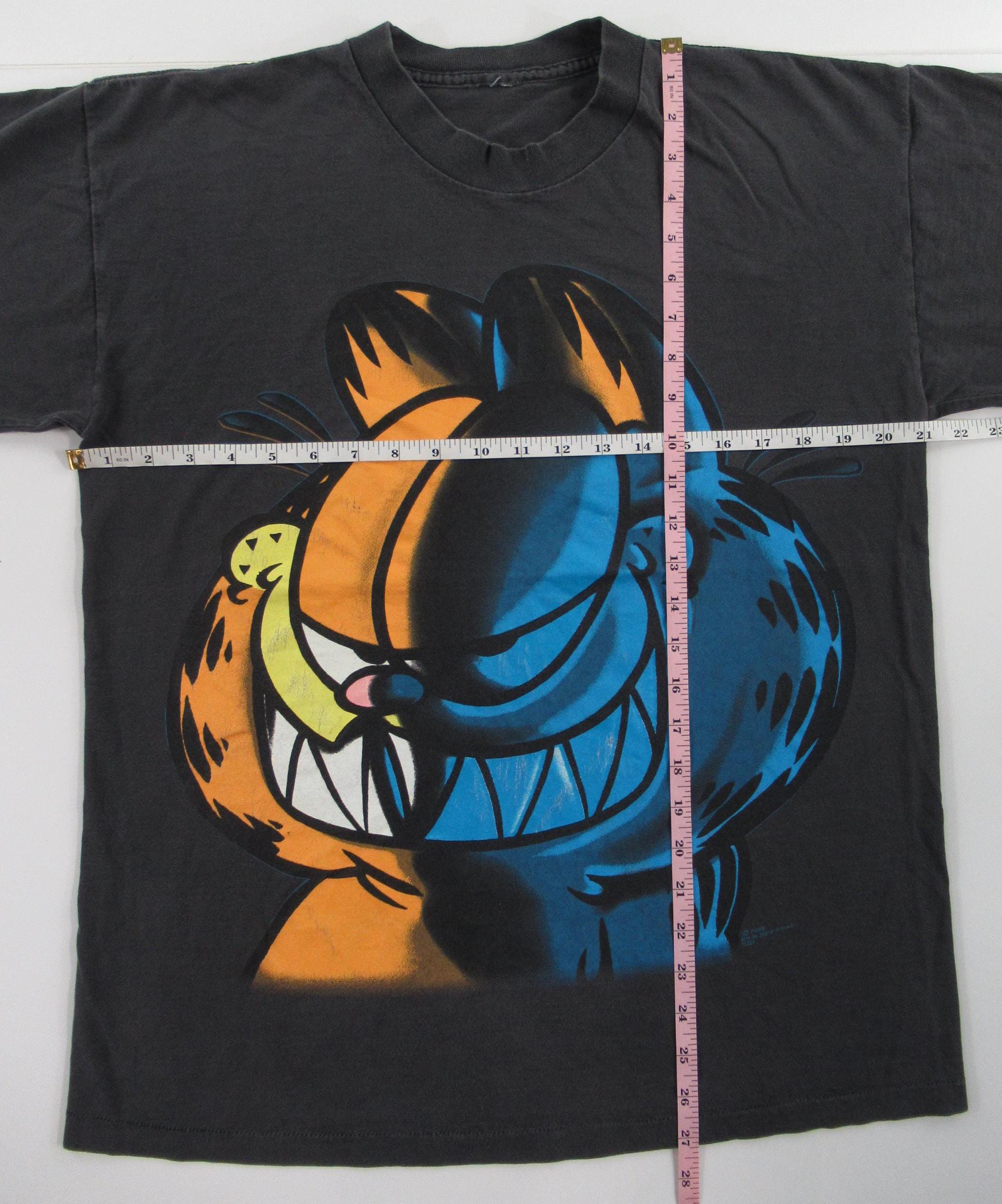 GARFIELD 90sヴィンテージtシャツ Vintage 90s Garfield T-shirt Black 1995 Big Face Cartoon