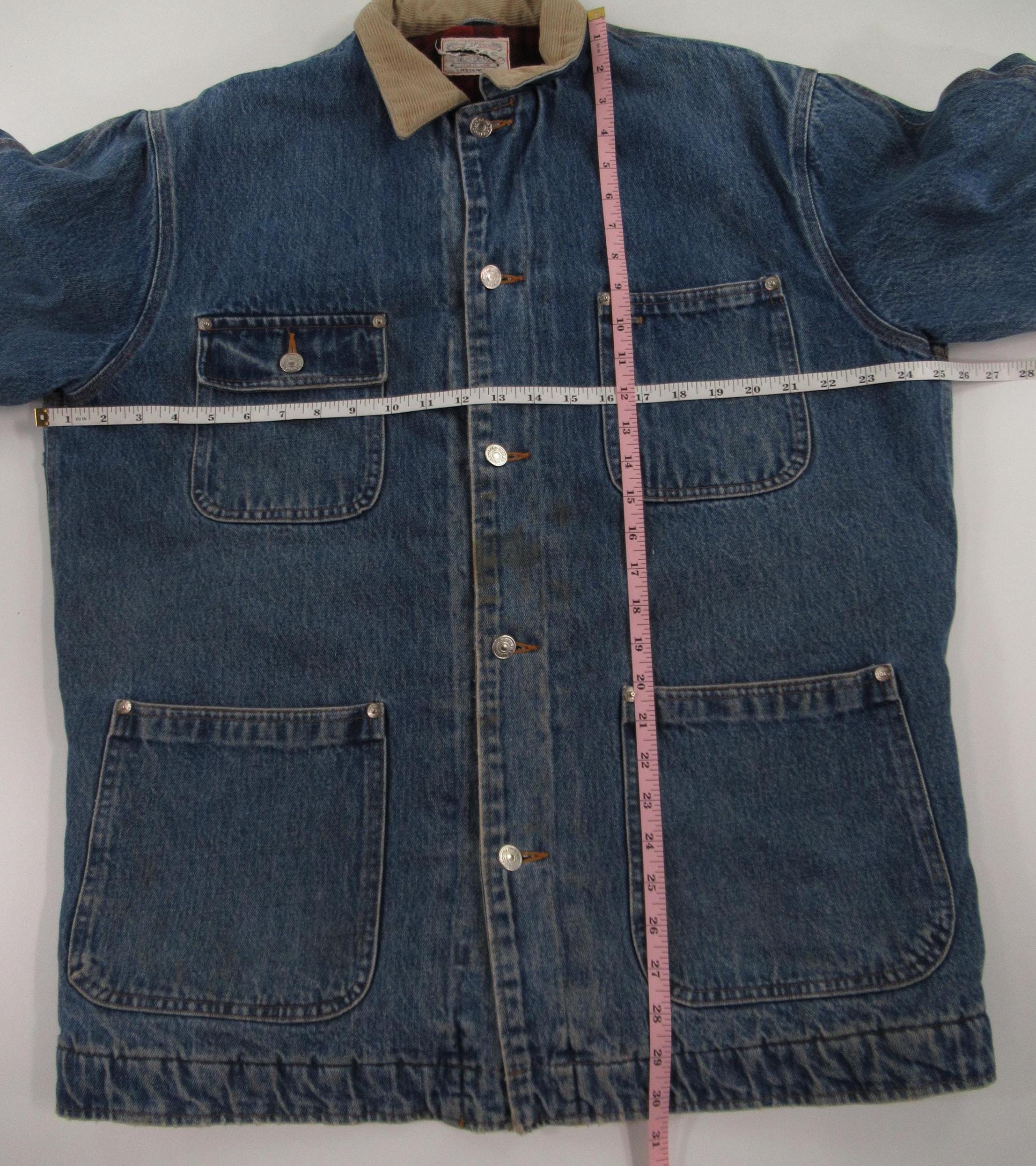 Vintage 80s 90s Polo Ralph Lauren Denim Blanket Lined Chore Jacket