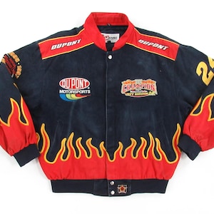 VTG 90s 00s Jeff Gordon 24 Dupont NASCAR Champions Flames Jacket
