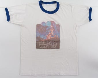 Awesome vintage 70s 80s Star Wars a New Hope Ringer T-Shirt #VT251