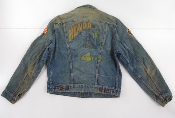 Vintage 60s Wrangler Distressed Denim Jacket Size #VT363 - Etsy