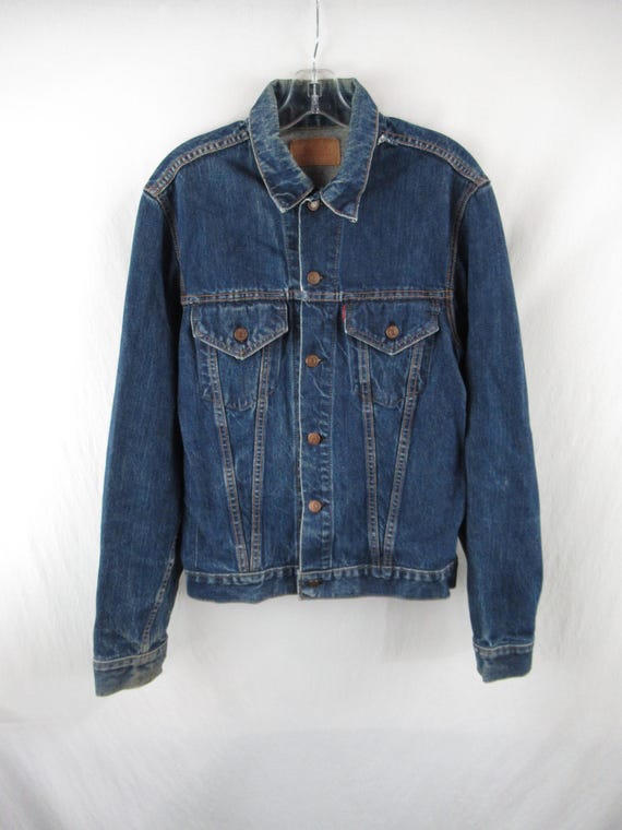 Vintage Levi's Big E Distressed Denim Trucker Jacket #VT402