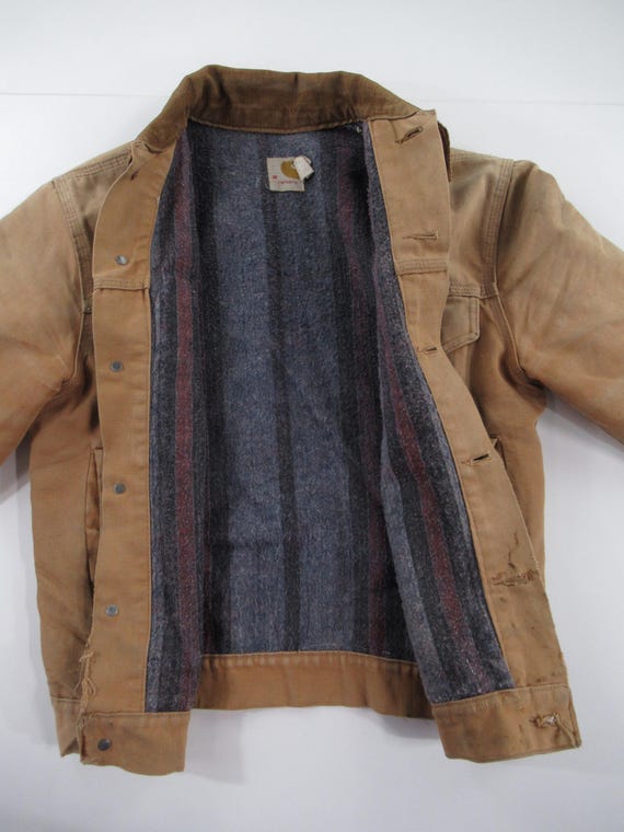 VTG 70s Men's Carhartt Blanket Lined Trucker Jack… - image 9