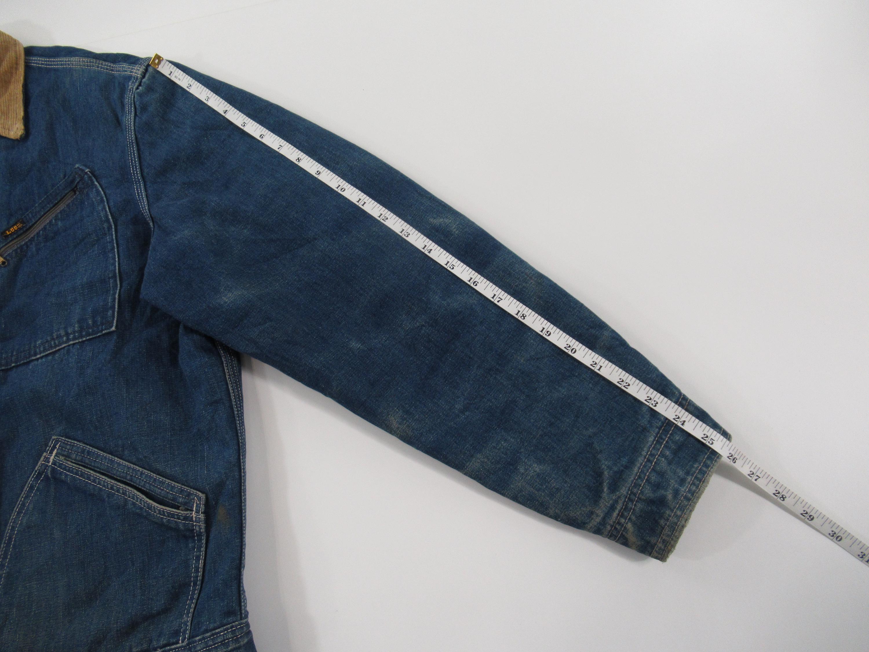 Vintage 50s Lee Men's Sanporized Full Zip Quilted Lined Denim