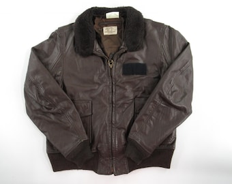 VTG 50s 60s Golden Bear Leather Bomber Flight Jacket Talon Zipper