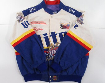 1990s Rusty Wallace Miller Lite Leather NASCAR Jacket - Jeff