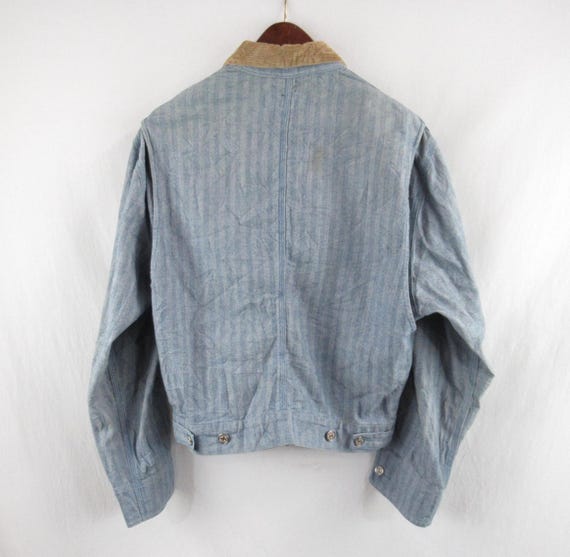 VTG 80s 90s Ralph Lauren Men's Herringbone Denim Jacket