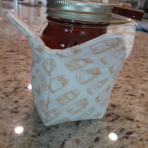 Mason Jar Cozy, Ice Cream Pint Cozy, Ice Cream Sleeve, Jar Sleeve, Microwave Cozy