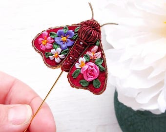 Miniature Butterfly Lapel Pin Moth Brooch Gothic Cottagecore Wedding Hat Accessory Women Gift