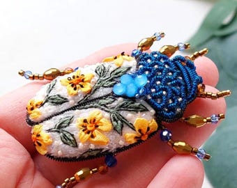 Stag beetle brooch Nature-Inspired Bug Pin forest insect lover gift for her Entomological Animal Nature jewelry Bug jewelry gift for woman