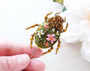 Scarab beetle lapel pin groom groomsmen wedding boutonniere alternative insect jewelry gift accessory