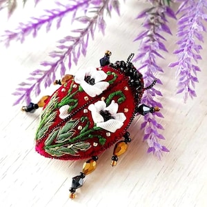Ladybug Brooch Insect Accessory Beetle Jewelry Woodland Pin Botanical Fashion Nature Inspired Keepsake