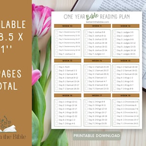 Read the Bible in a Year Chart, Traditional Bible Reading Plan ...