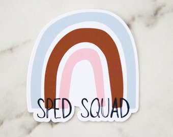 SPED Squad Sticker, Special Education Gift, Therapist Gift, Therapist Sticker, Vinyl Di Cut Water Resistant Stickers