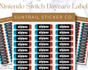Nintendo Switch Custom Name Label, Waterproof Daycare and Back to School Label, Dishwasher Safe Water Bottle Label for Daycare