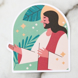 Jesus Sticker, Christian Sticker, Christian Decal, WATERPROOF VINYL STICKER