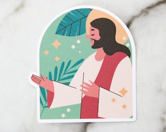 Jesus Sticker, Christian Sticker, Christian Decal, WATERPROOF VINYL STICKER