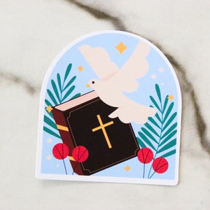 Taube und Bibel Aufkleber, Taube Aufkleber, Bibel Aufkleber, Bibel Journaling Aufkleber, Geschenk für kleine Gruppen, WASSERDICH VINYL STICKER