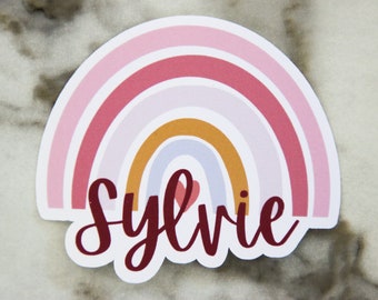 Custom Name Rainbow Sticker, Rainbow Sticker for Girls, Personalized Name Sticker, WATERPROOF VINYL STICKER