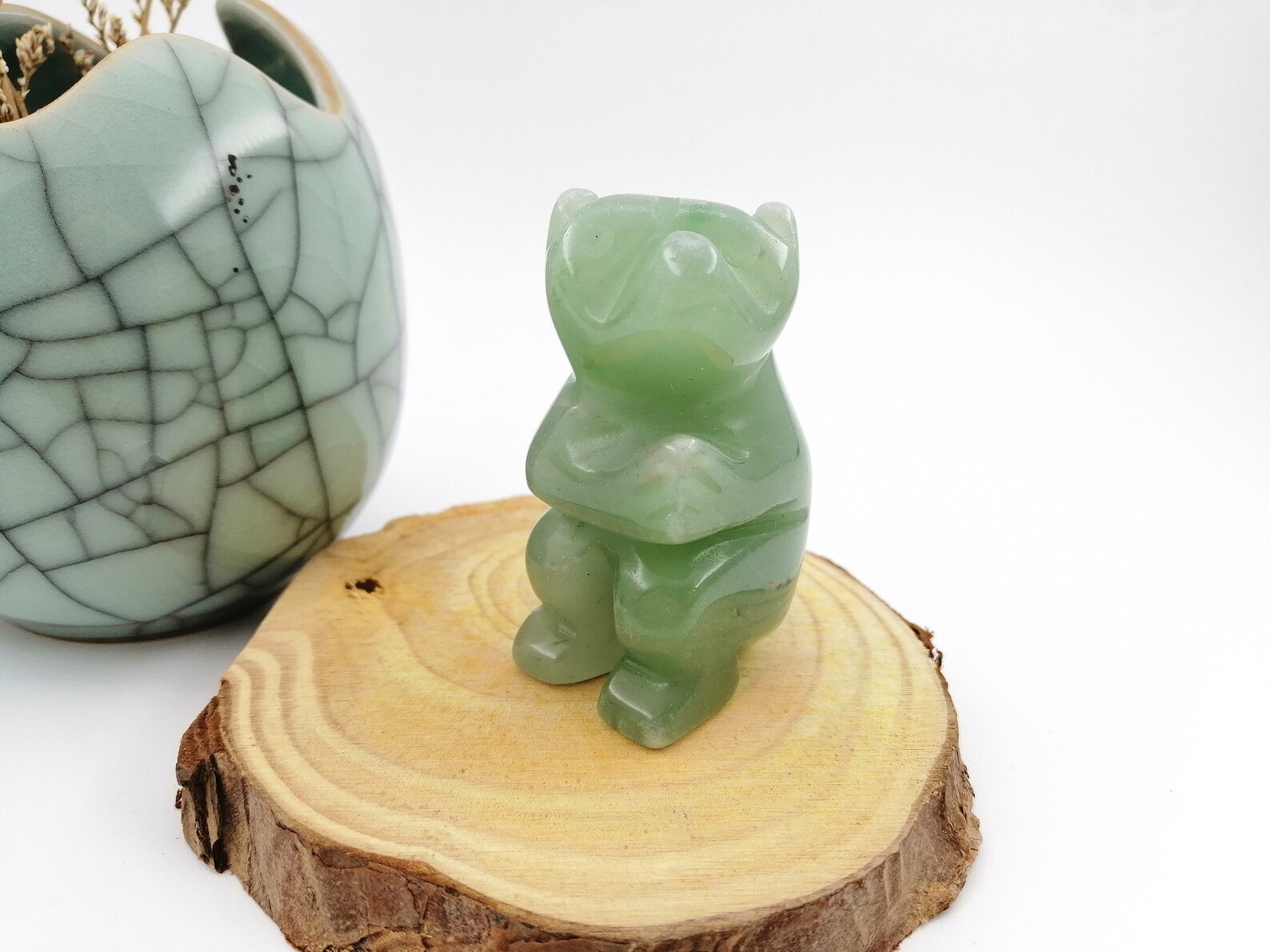 2inch Cute Bear Gemstone Hand Carved Healing Crystals Green Etsy