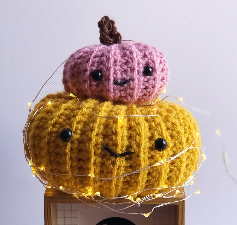 Halloween, Crochet, pumpkins, Fall decor, Handmade, pumpkin decor, unique gift, witchy cottage core, birthday, amigurumi plush squish plush image 3