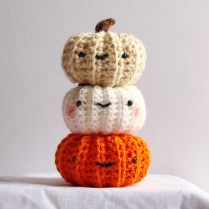 Halloween, Crochet, pumpkins, Fall decor, Handmade, pumpkin decor, unique gift, witchy cottage core, birthday, amigurumi plush squish plush image 9