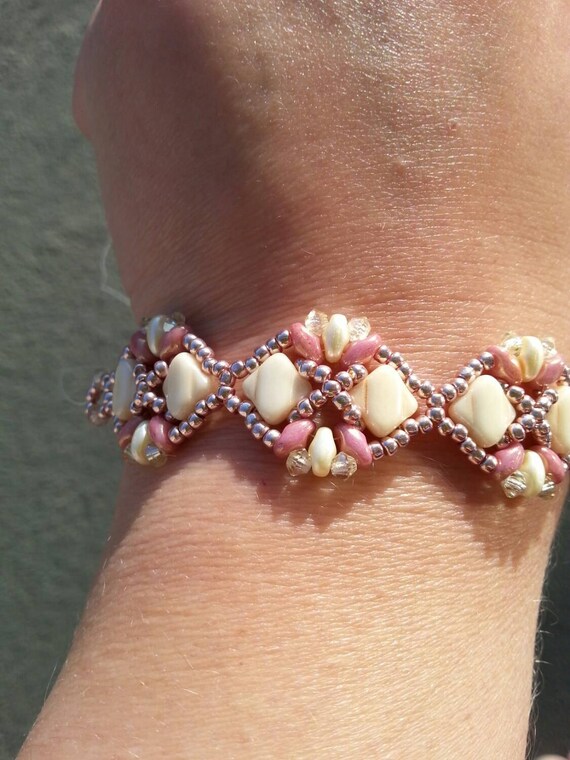 Dainty Lotus flower bracelet with Swarovski Crystals Etsy