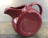 Vintage Chefsware USA Burgundy Water Pitcher Jug Pottery similar Homer Lauglin