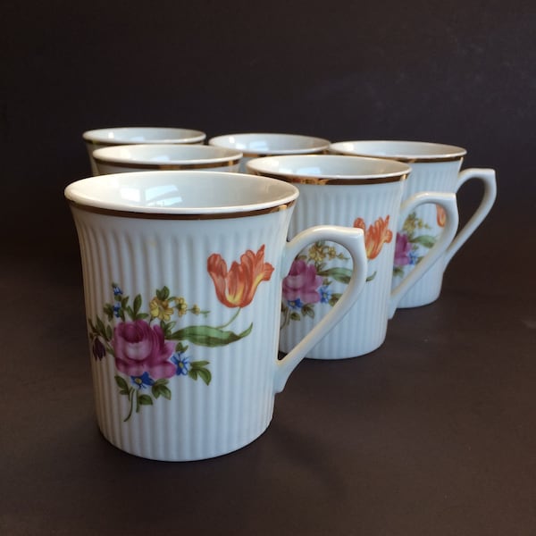 6 x Jlmenau German China Coffee Mugs  by Graf Von Henneberg