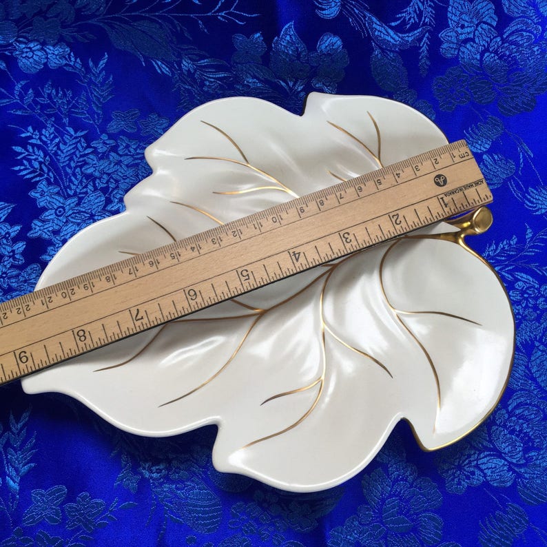 9 Carlton Ware Vintage Ivory Bone China Leaf Serving Dish England