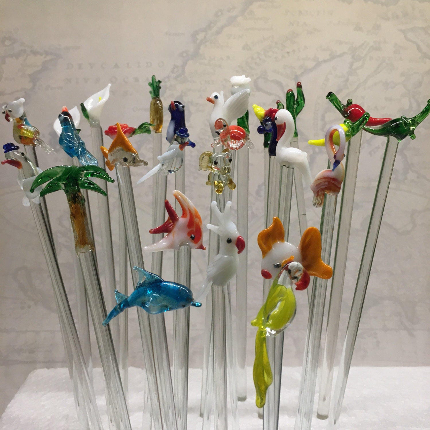 The Ultimate set of 24 Hand pulled Glass Swizzlesticks Stir Etsy