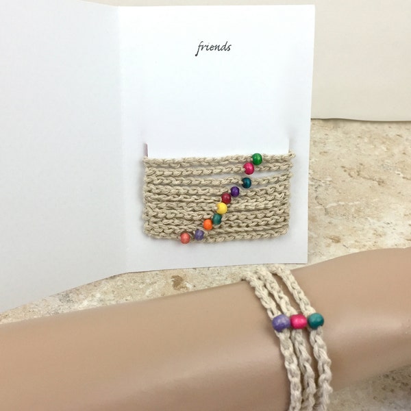 10 Simple Friendship Bracelets Rainbow Hemp Bracelet Wood Bead Anklet Tied Bracelet Jewelry Gift Friends Men Women Teens Braided Bracelet