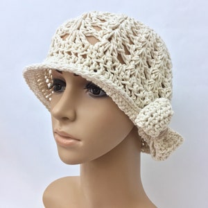Crochet Cotton Cloche Sun Hat: Custom Spring Summer Brim Hat