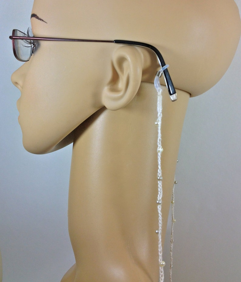 Reading Glasses Lanyard Crochet Eyeglass Chain Ivory Pearls Etsy