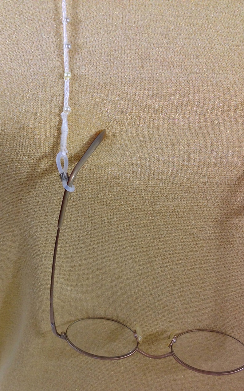 Reading Glasses Lanyard Crochet Eyeglass Chain Ivory Pearls Etsy