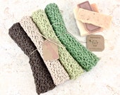 Four Crochet Dishcloths Earthy Tones Brown Dishcloth Beige Washcloth Sage Green Dish Cloth Knit Cotton Dishcloth Set Neutrals Custom Colors