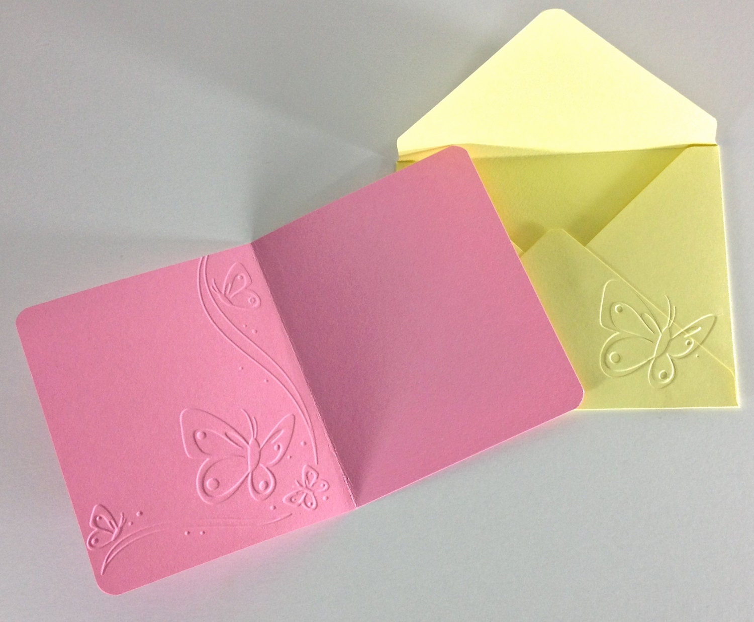 Butterfly Envelopes Handmade Embossed Butterfly Cards A2 Etsy