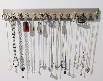 Wall Mounted Jewelry Organizer | Boho Farmhouse Necklace Hanger