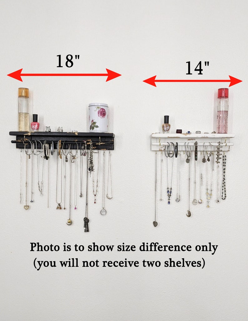 Shelf Jewelry Organizer Wall Mounted Jewelry Holder Jewelry Etsy