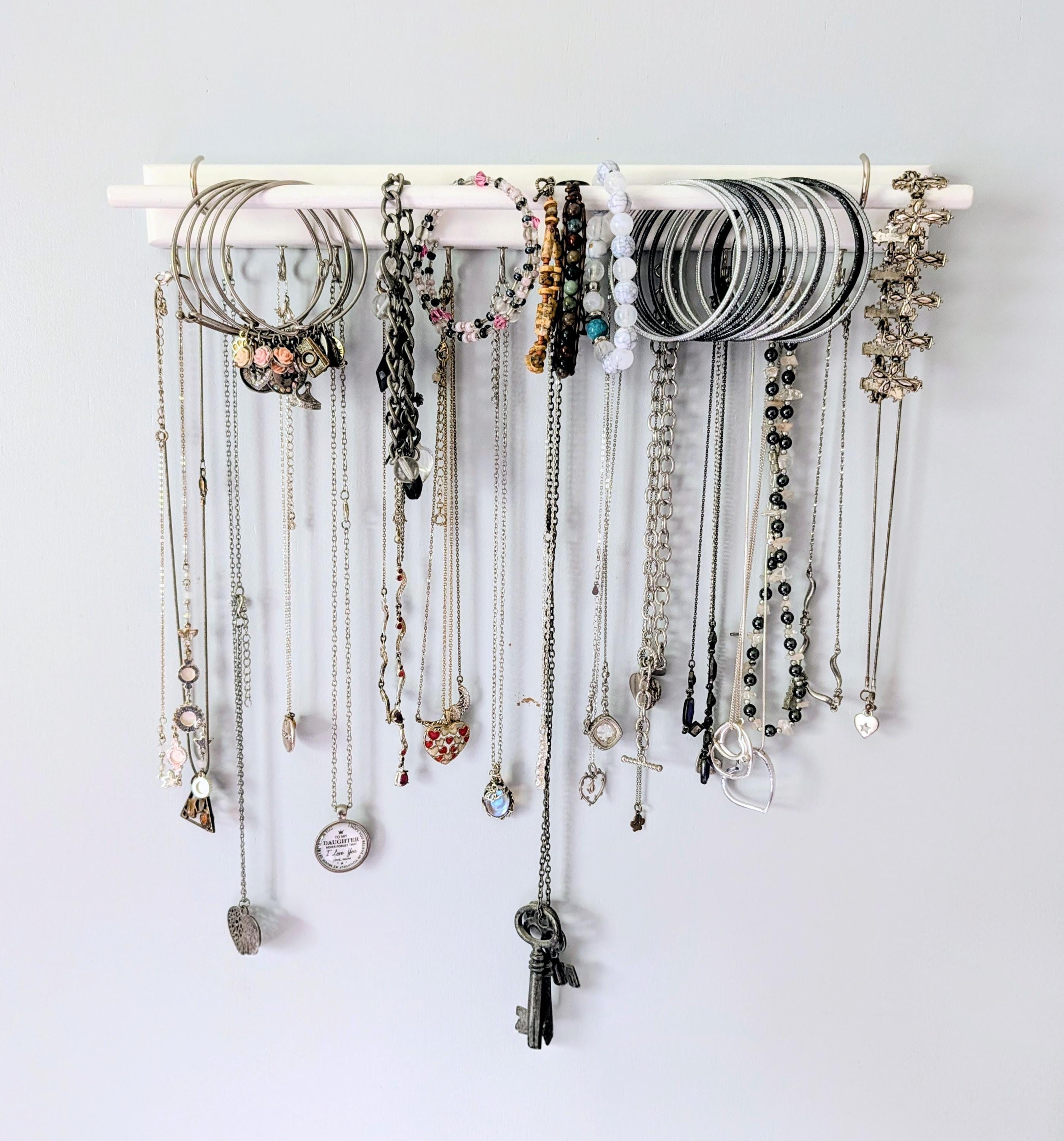 Sunburst-Jewlery-Hanger-1-  Wall hanging handmade Jewelry Accessory Organizer Boho Chic new Upcycled main image 1